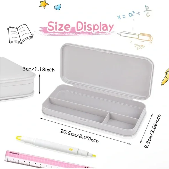 Pick 1: Pencil Case Gray or White - New - Picture 3 of 7
